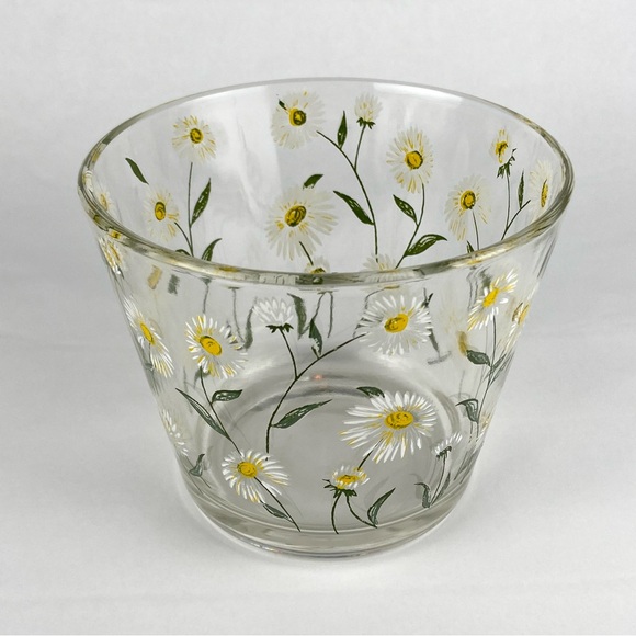 Mid-Century Cera Small Glass Ice Bucket With Daisy Motif - Picture 8 of 16